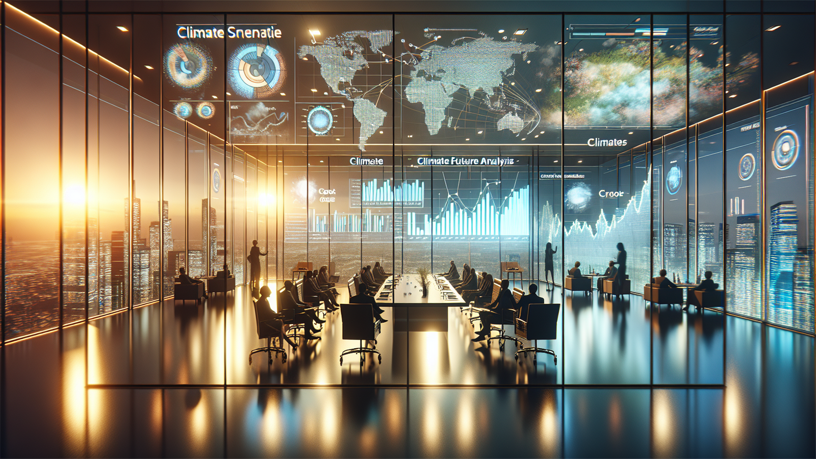 Climate scenario analysis showing multiple emissions pathways for business strategic planning